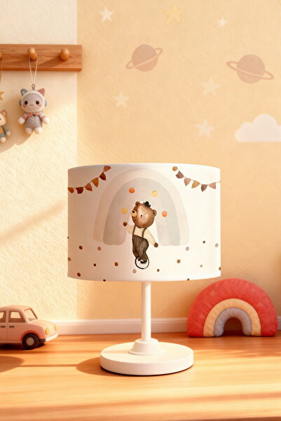 EVPANYA عاكس الضوء لغرفة الأطفال بنمط الدب السيرك ذو قوس قزح