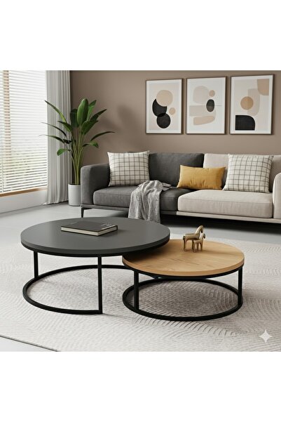 EDMONDA EV AKSESUAR ULTRA LÜX ORTA SEHPA İKİLİ ORTA SEHPA METAL SEHPA