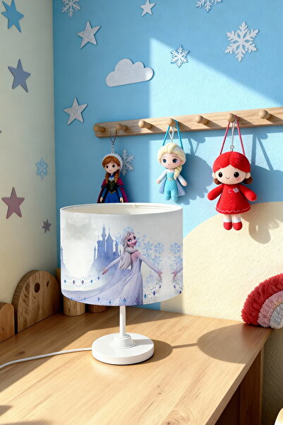 EVPANYA عاكس الضوء لغرفة الأطفال بنمط إلسا مع فستان من التول الأزرق على شكل ق...