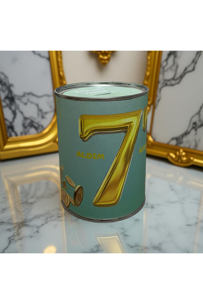giftpuffy “7 7 7 Aldım Kabul Ettim Metal Kumbara – Motivasyon Temalı Açılmayan Birikim Kutusu”