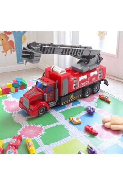 OEM RC Remote Control Fire Truck, Extendable Ladder, Durable Plastic, Intervention Vehicle
