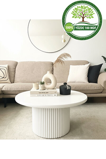 LOVİSSE HOME Bee Mdf İskandinav Bohem Modern Orta Sehpa 70 x 70 cm