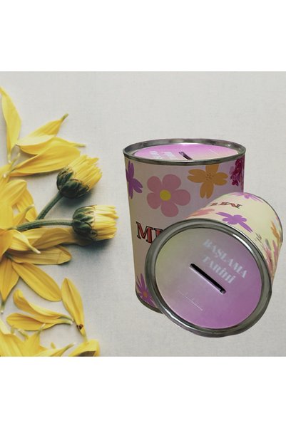 giftpuffy Special Flower Patterned Metal Piggy Bank for Mother – Memory and Savings Piggy Bank