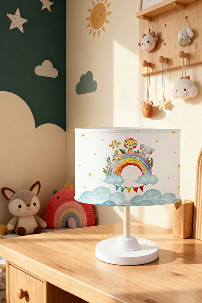 EVPANYA عاكس الضوء لغرفة الأطفال بنمط قوس قزح السفاري اللامع