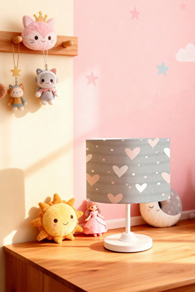 EVPANYA عاكس الضوء لغرفة الأطفال بنمط قلوب رمادية اللون