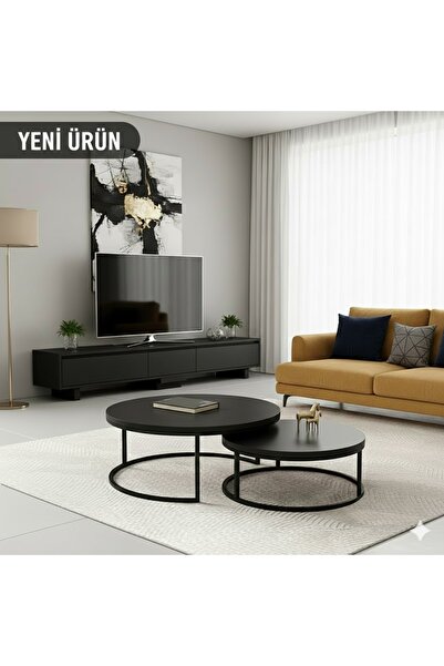 EDMONDA EV AKSESUAR ULTRA LÜX ORTA SEHPA İKİLİ ORTA SEHPA METAL SEHPA