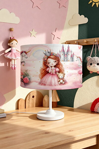 EVPANYA Red Haired Princess Patterned Children's Room Lampshade