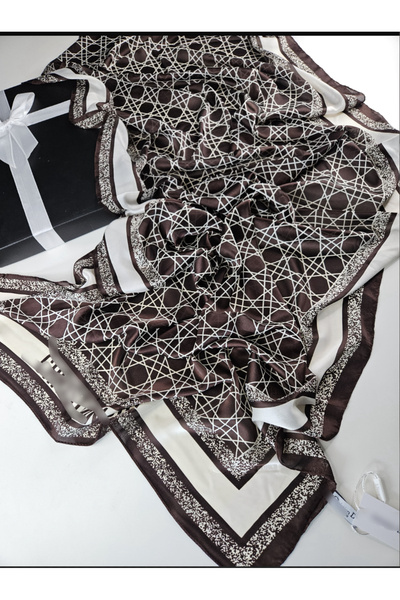 MODA İthal vual lüks ipek şal kahverengi