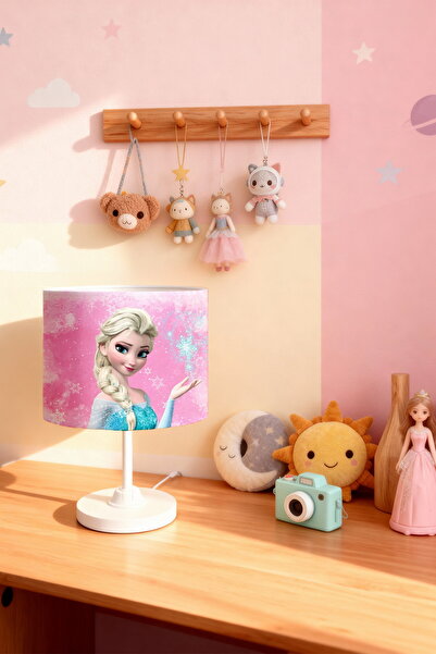 EVPANYA عاكس الضوء لغرفة الأطفال بنمط إلسا باللون الوردي الكريستالي الثلجي