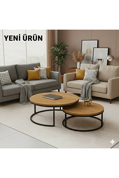 EDMONDA EV AKSESUAR ULTRA LÜX ORTA SEHPA İKİLİ ORTA SEHPA METAL SEHPA