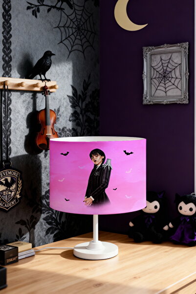 EVPANYA Fuchsia Bat Wednesday Patterned Children's Room Lampshade