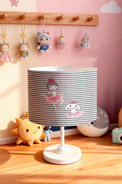 EVPANYA عاكس الضوء لغرفة الأطفال بنمط راقصة الباليه والالأرنب باللون الرمادي