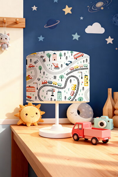 EVPANYA White City Traffic Patterned Children's Room Lampshade