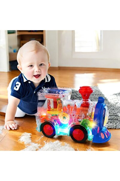 OEM Electric locomotive, colorful and transparent, with music for children, universal, plastic material