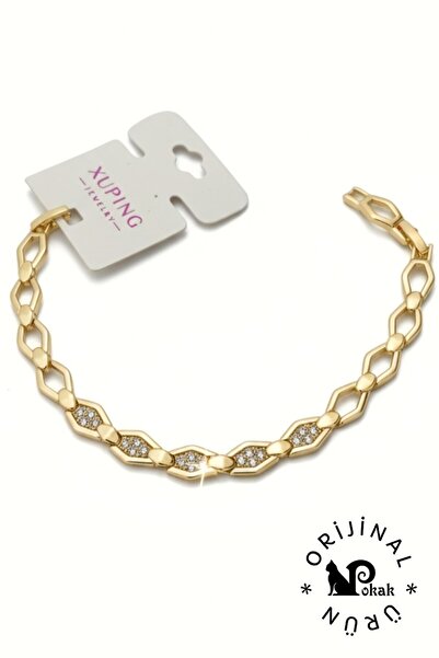 XUPING JEWELRY POKAK 14k Altın Kaplama Zirkon Taşlı Baklava Model Kuyumcu İşç...