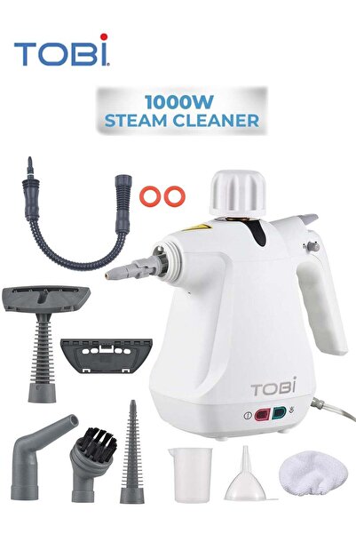 Tobi منظف بخاري محمول باليد - منظف مضغوط عالي الحرارة بقوة 1000 واط مع 9 ملحقات