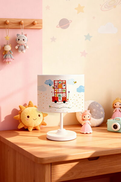 EVPANYA عاكس الضوء لغرفة الأطفال بنمط الحافلة الحمراء السفاري