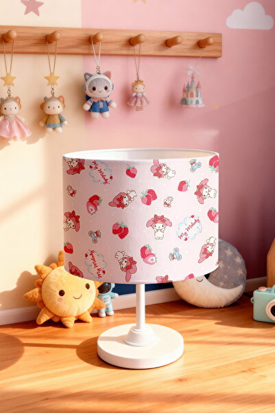 EVPANYA Pink Sweet Strawberries and My Melody Patterned Children's Room Lamps...