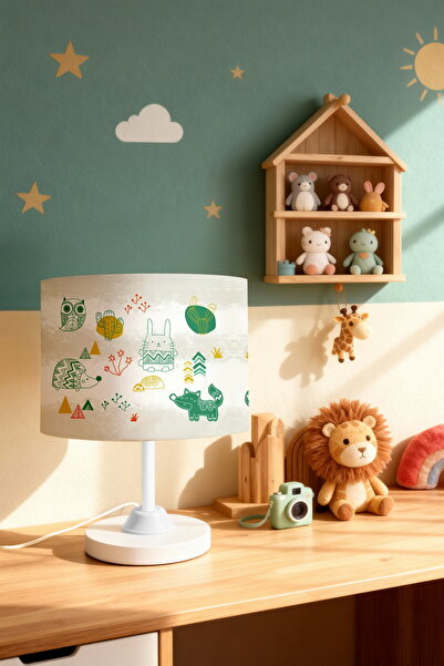 EVPANYA عاكس الضوء لغرفة الأطفال بنمط الحيوانات باللون الأخضر