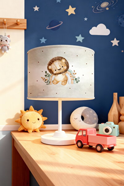 EVPANYA Little Lion and Rainbow Patterned Children's Room Lampshade