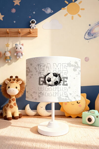 EVPANYA عاكس الضوء لغرفة الأطفال بنمط كرة القدم باللون الرمادي