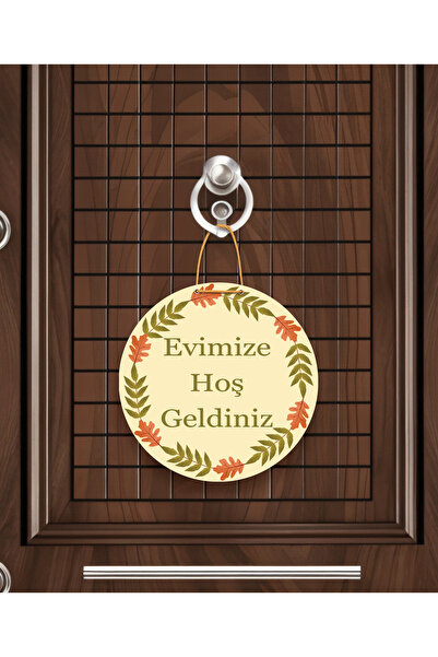 M&H Quality Ornament decorativ pentru ușă din lemn, cu scrisul „Bine ați veni...