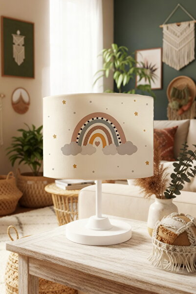 EVPANYA Simple Pastel Rainbow Patterned Children's Room Lampshade