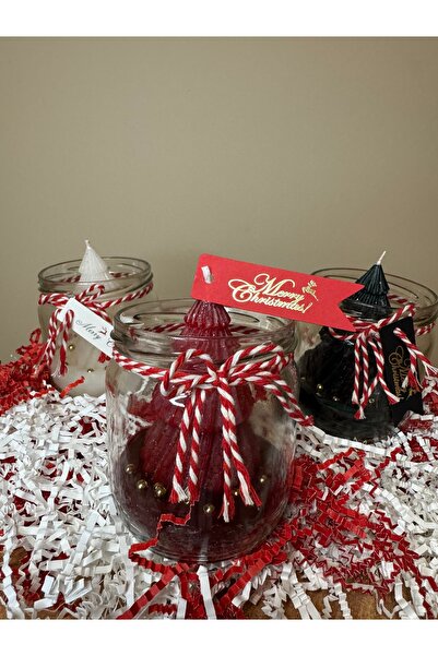 Auralux Consept Cam Kavanozda Yılbaşı Noel Ağacı Mum Tekli