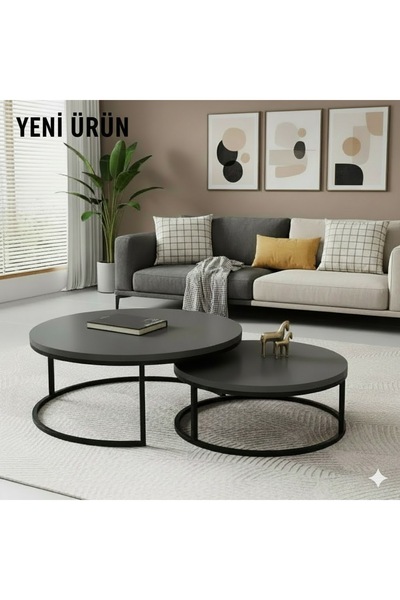 EDMONDA EV AKSESUAR ULTRA LÜX ORTA SEHPA İKİLİ ORTA SEHPA METAL SEHPA