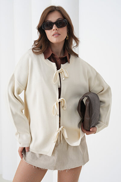 ZYRA Lace Detailed Women's Knitwear Cardigan