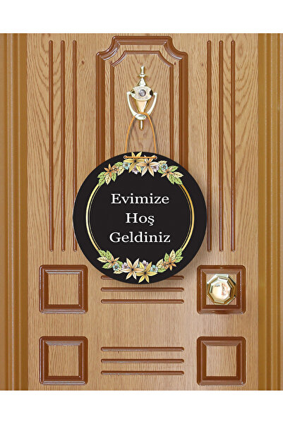 M&H Quality Ornament decorativ pentru ușă din lemn, cu scrisul „Bine ați veni...