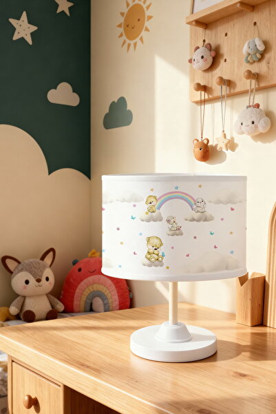 EVPANYA Cloud and Rainbow Friends Patterned Children's Room Lampshade
