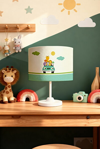 EVPANYA Safari Car Animals Patterned Children's Room Lampshade