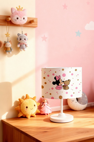 EVPANYA Minnie and Teddy Bear Patterned Children's Room Lampshade