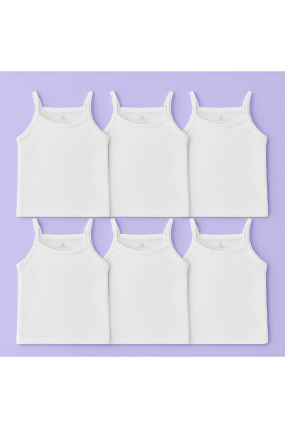ZezeKids White Girl's 6-Piece Cotton Underwear Undershirt