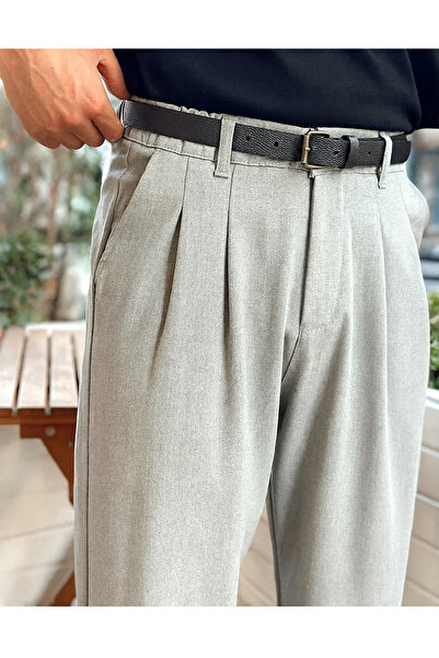 ElitWear Erkek Pileli Rahat Kalıp Baggy Pantolon