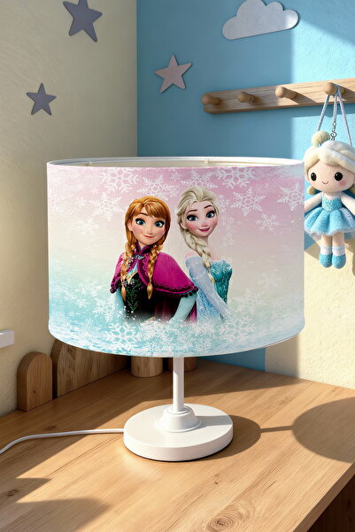EVPANYA Snow Crystals Elsa and Anna Patterned Children's Room Lampshade