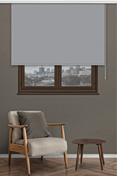 Perdehane Kalın Keten Düz Zebra Güneşlik Stor Perde (GRİ) – Alüminyum Kasa & ...