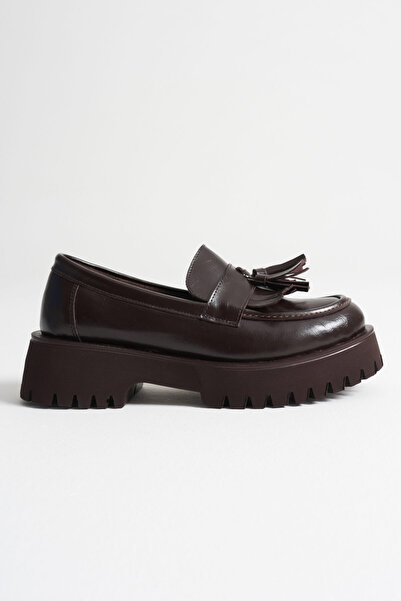 TRENDELLA Mina Women's Daily Acı Brown Loafer Shoes