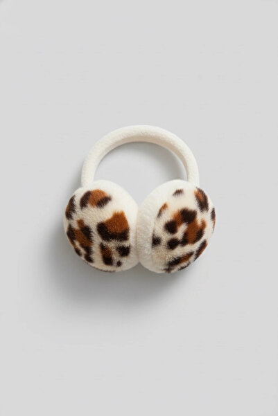 PRVT Kadın Leopar Desenli Peluş Kulaklık – Şık Kışlık Kulak Isıtıcı, Yumuşak Soğuk Geçirmez