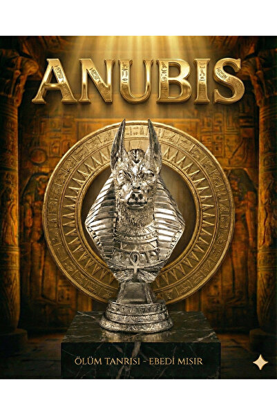 uAmor Gold ve Gümüş Serisi: Antik Mısır Tanrısı ANUBİS Biblosu - 16cm Ofis ve...