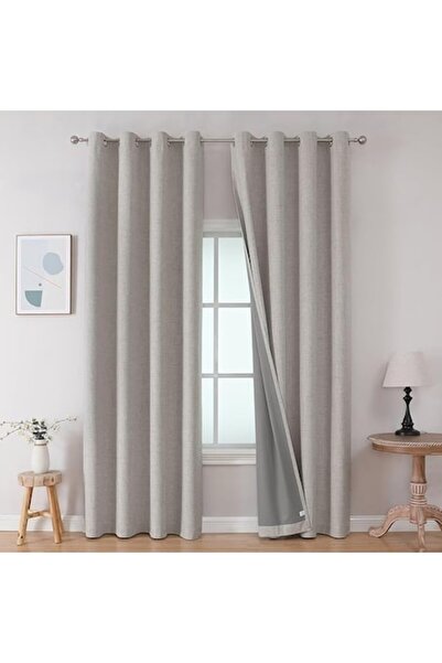 JOYDECO Blackout Curtains, Set of 2 Panels, Grey-Blue, 152x193 cm, Polyester, Thermal Insulating