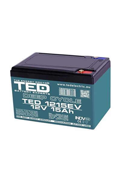 TED AGM/VRLA 12V 15Ah Deep Cycle Battery 151x98x95 mm for Electric Vehicles M5 - Battery