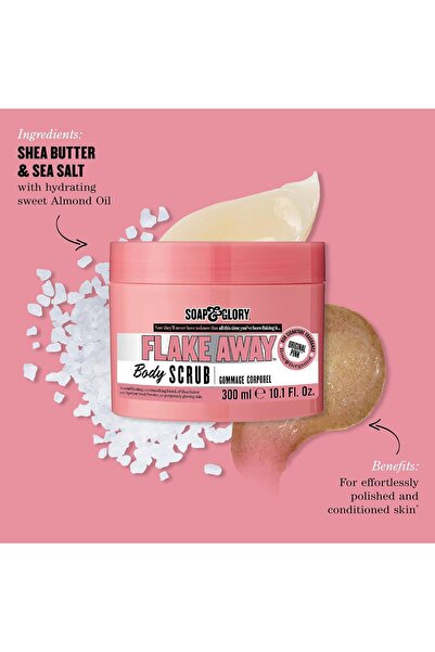 Soap & Glory Women's Flake Away Body Scrub, Pink, 300 ml (Pack of 1)