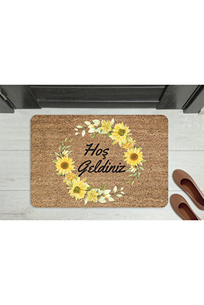 M&H Quality مرحبًا بكم في سجادة الباب الأمامية المزخرفة ذات النغمة المبهجة