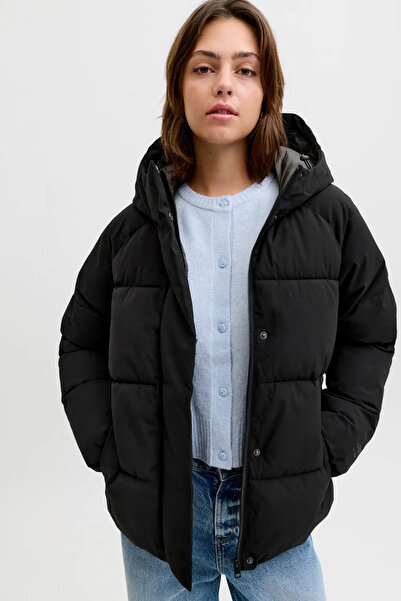 JJXX Women's Jxglobal Hooded Puffer Coat 12283784 Black