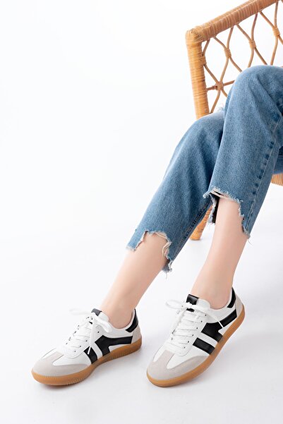 Zerenyus Zri̇n-1004 Premium White Lace-Up Casual Women's Sneaker