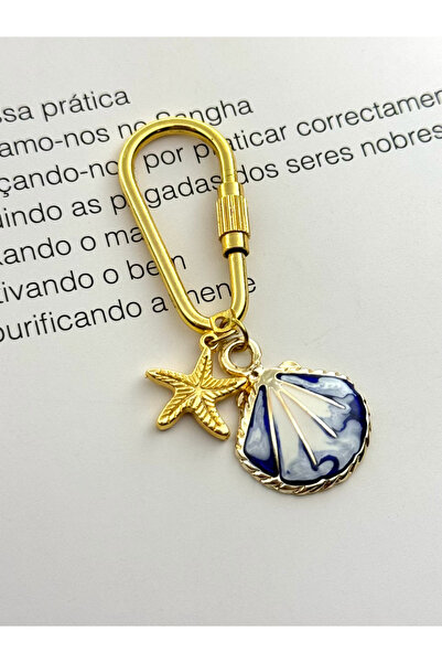 roshel Charm Anahtarlık Mineli İstiridye ve Deniz Yıldızı Çanta Charm Charm A...