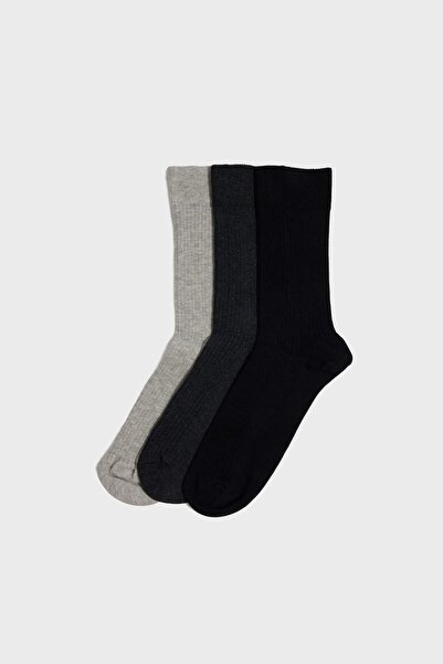 DeFacto Men's 3-Pack Cotton Long Socks G6843Axns
