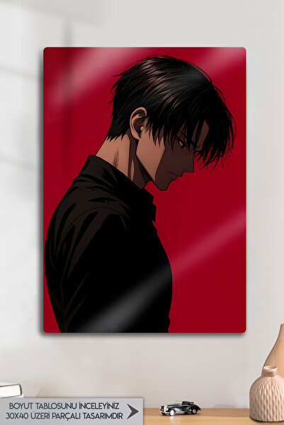 DekorHane Metal Baskı - Levi Ackerman, Attack On Titan, Anime Poster, Manga T...
